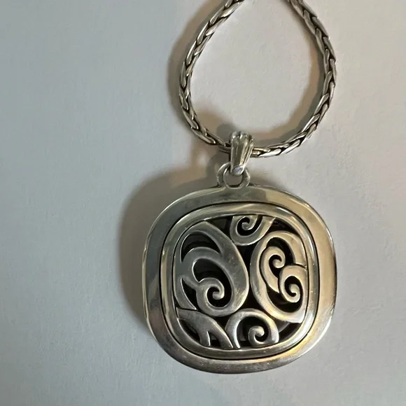 Brighton Silver/Gold Two Tone Spin Master Swirl Pendant Necklace. Retired 18” - Picture 4 of 5